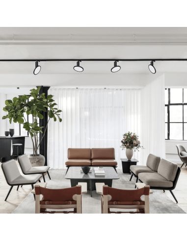 Refletor de trilho branco redondo plano Morgan, ambiente 18W 3000K 1600Lm