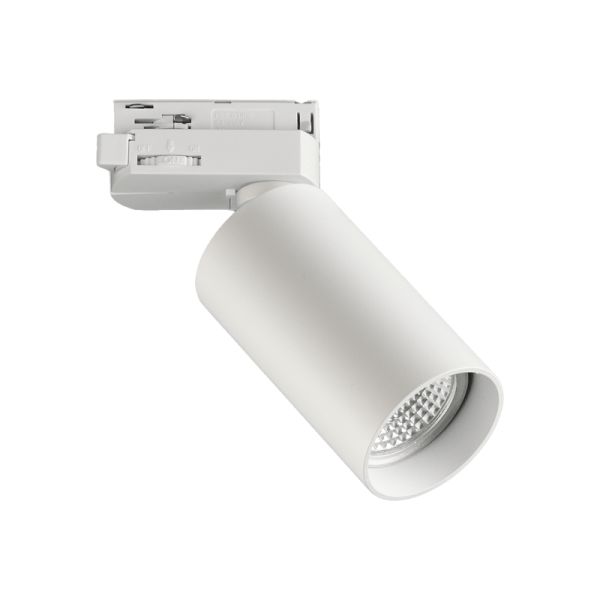 Foco Carril Zoom redondo blanco, 8W GU10, Cl. II