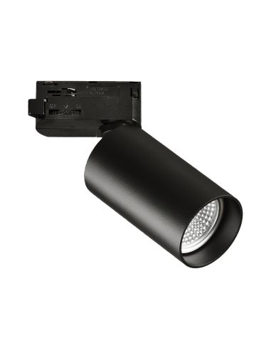 Spot sur rail Zoom rond noir, 8W GU10, Cl. II
