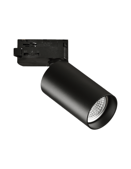 Foco Carril Zoom redondo negro, 8W GU10, Cl. II