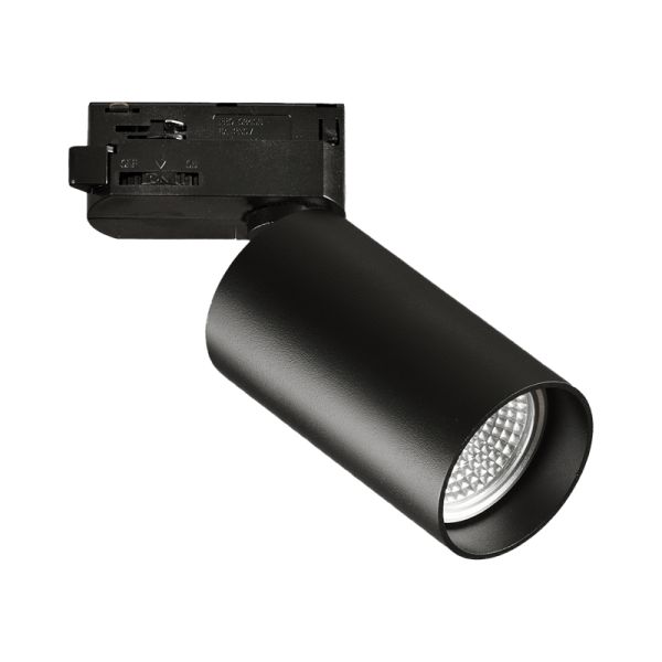 Spot sur rail Zoom rond noir, 8W GU10, Cl. II