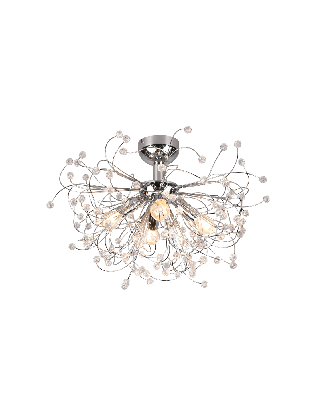 Luminária de teto estilo moderno com cristais, 5 luzes Gloria leonleds