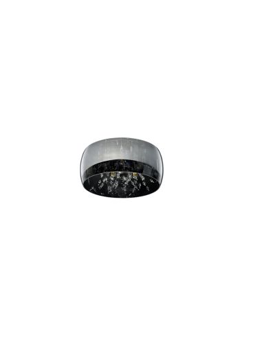 Plafón de techo negro vidrio ahumado varias luces 28W apagado