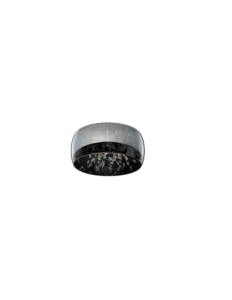 Plafón de techo negro vidrio ahumado varias luces 28W apagado