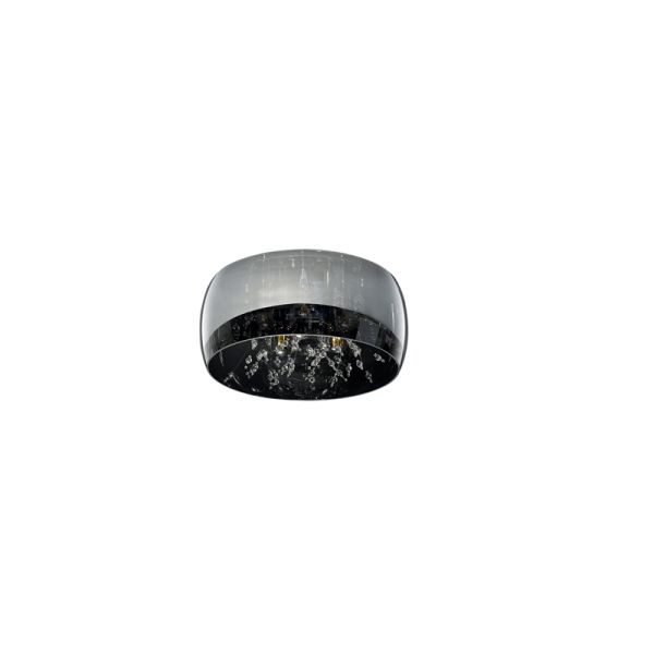 Plafón de techo negro vidrio ahumado varias luces 28W apagado