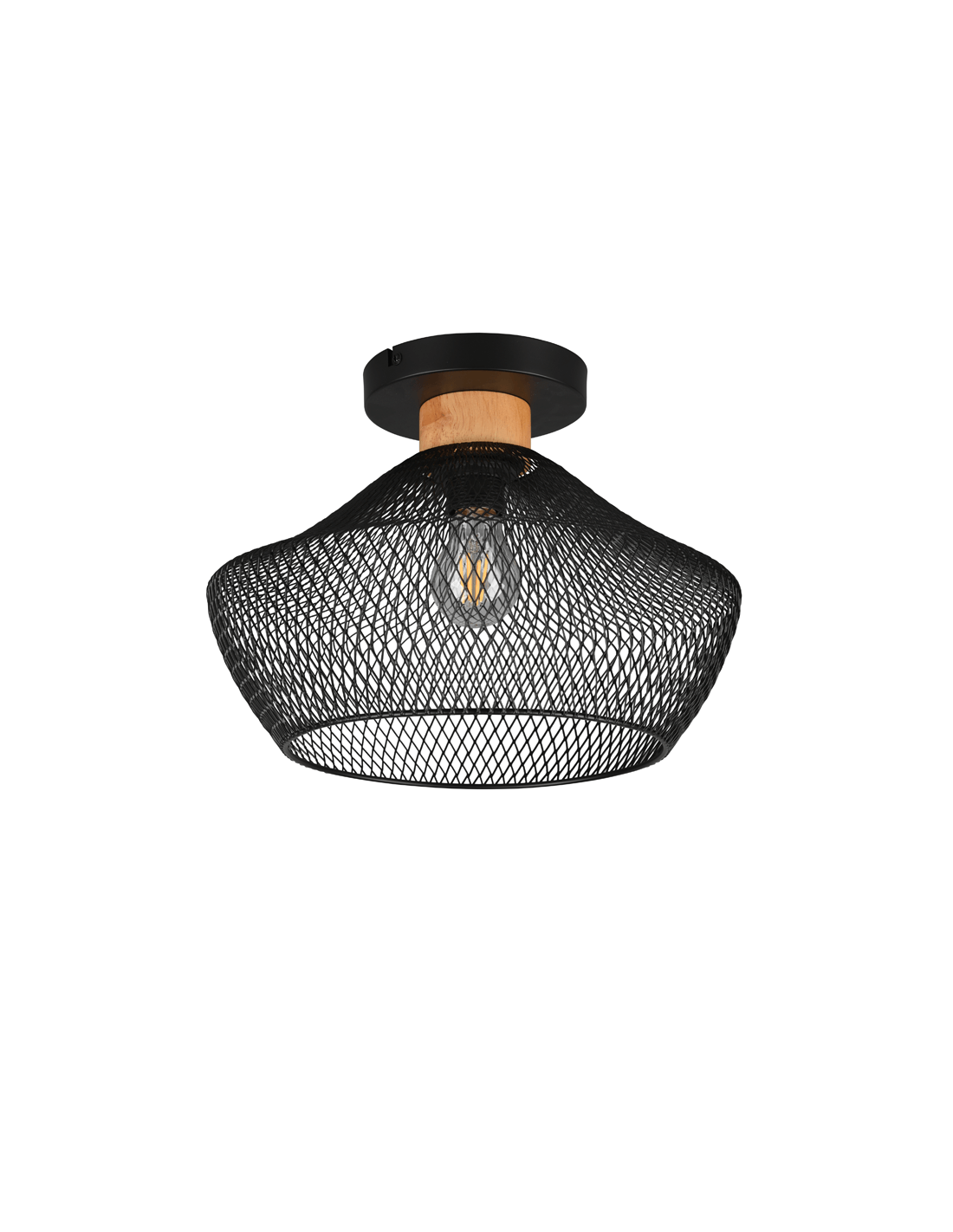 Luminária de teto preto malha metálica Valeria 1xE27 40W leonleds