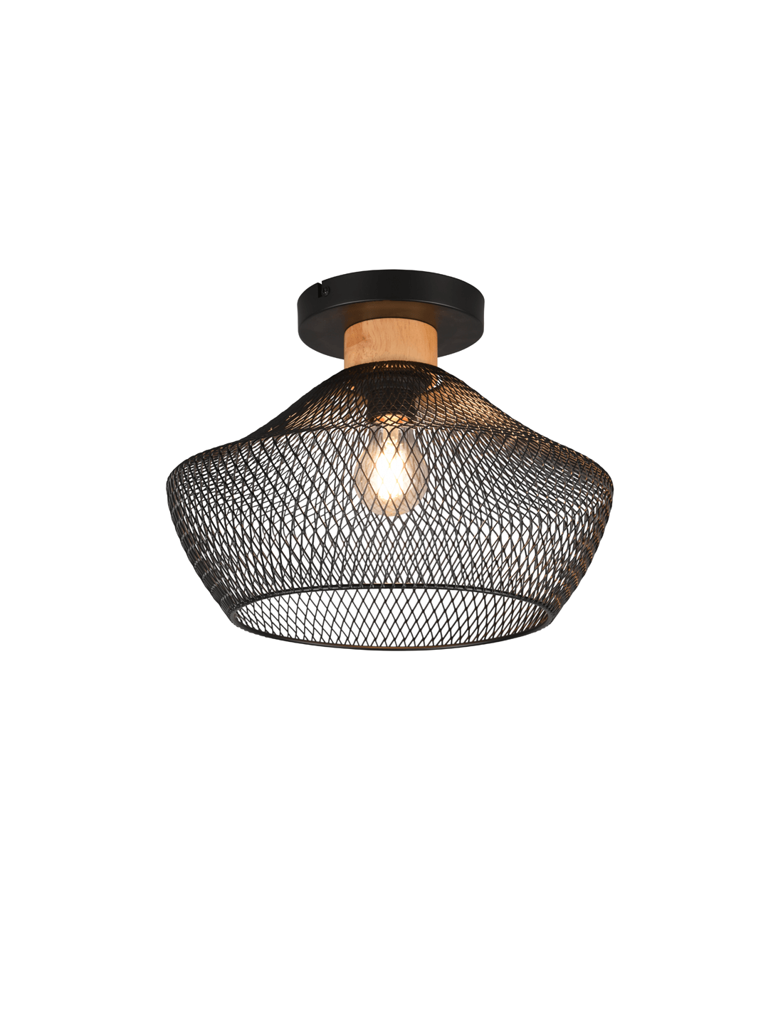 Luminária de teto preto malha metálica Valeria 1xE27 40W leonleds