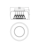 Plafón de techo negro vidrio ahumado 5 luces 28W medidas producto