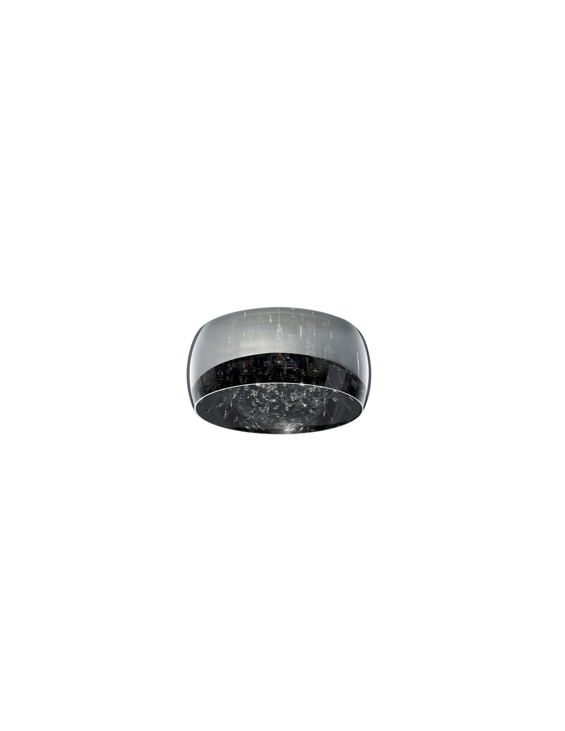 Plafón de techo negro vidrio ahumado varias luces 28W LeonLeds