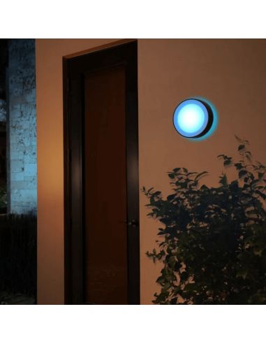 Aplique pared LED inteligente Daylo negro luz azul