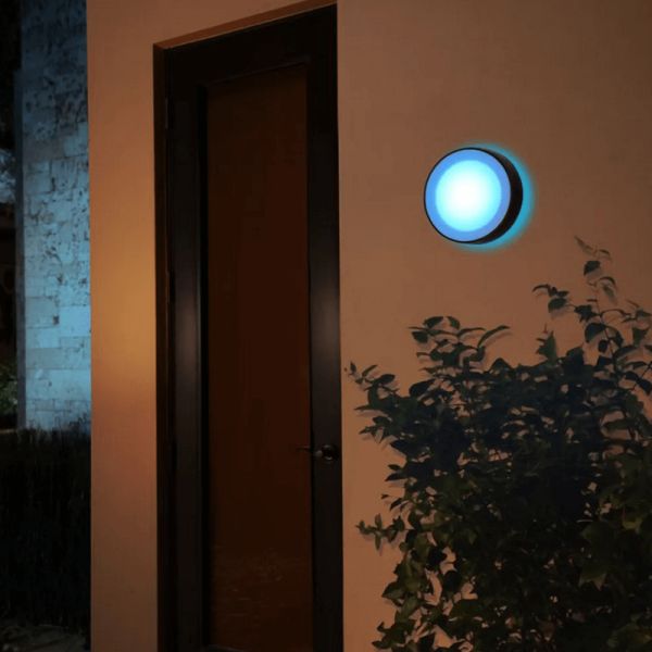 Aplique pared LED inteligente Daylo negro luz azul