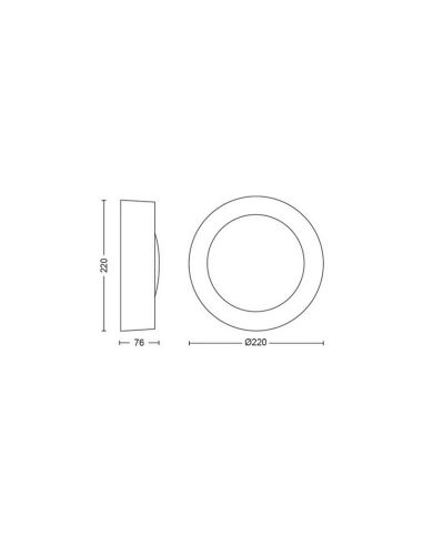 Aplique pared LED inteligente Daylo negro medidas producto