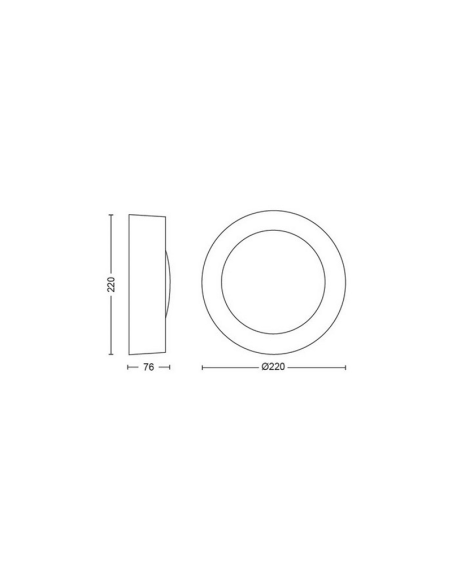 Aplique pared LED inteligente Daylo negro medidas producto