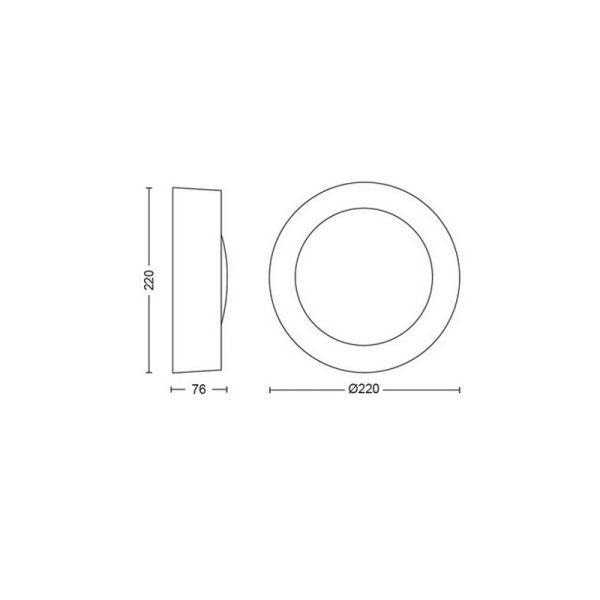Mesures du produit de l'applique extérieure LED blanche Daylo
