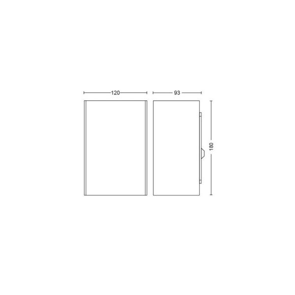 Applique murale LED d'extérieur Resonate noir 8W Philips Hue mesures du produit