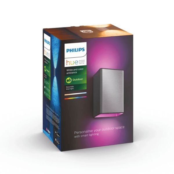 Aplique pared LED inteligente Resonate aluminio Philips Hue caja producto