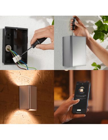 Aplique pared LED inteligente Resonate aluminio Philips Hue opciones de montaje