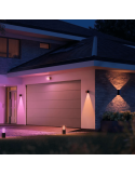 Aplique pared LED exterior Resonate Downward negro luz rosa exterior