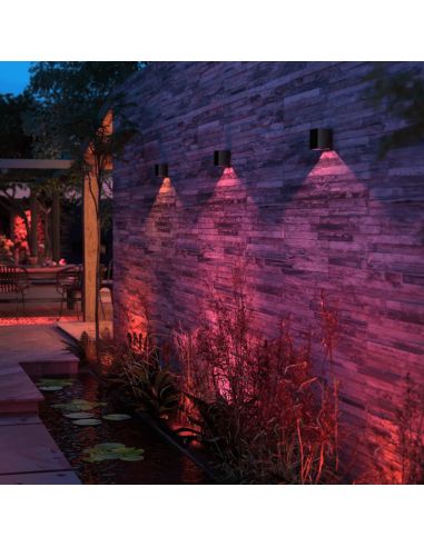 Aplique pared LED exterior Resonate Downward negro varios apliques en exterior