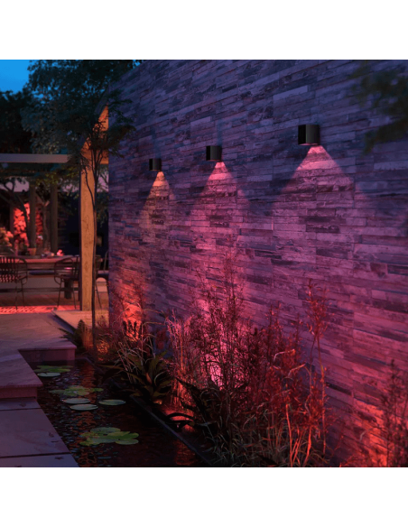 Aplique pared LED exterior Resonate Downward negro varios apliques en exterior