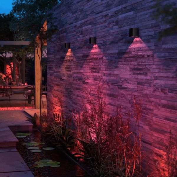Aplique pared LED exterior Resonate Downward negro varios apliques en exterior