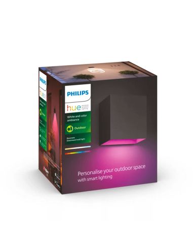 Aplique pared LED exterior Resonate Downward negro caja producto
