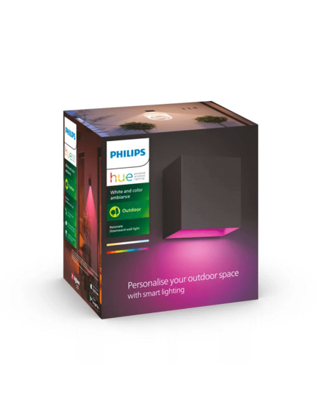 Aplique pared LED exterior Resonate Downward negro caja producto