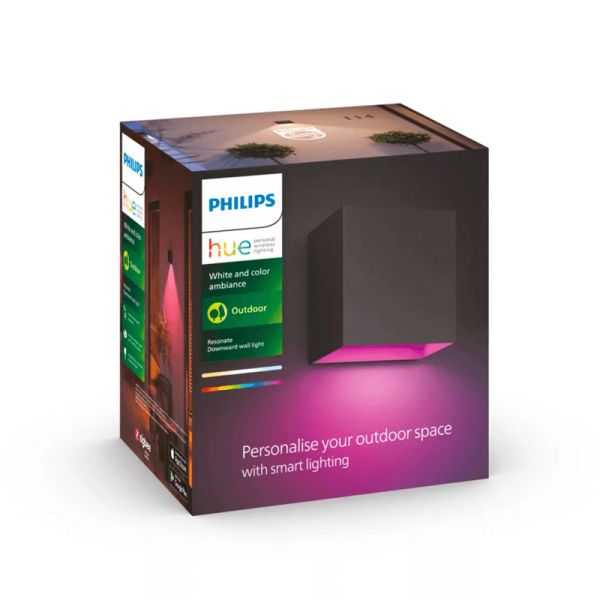 Aplique pared LED exterior Resonate Downward negro caja producto