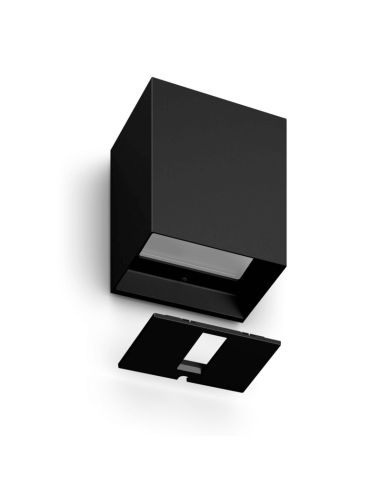 Aplique pared LED exterior Resonate Downward negro detalle producto