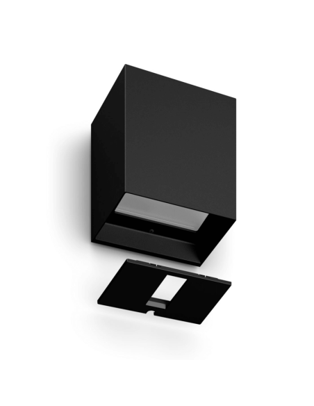 Aplique pared LED exterior Resonate Downward negro detalle producto