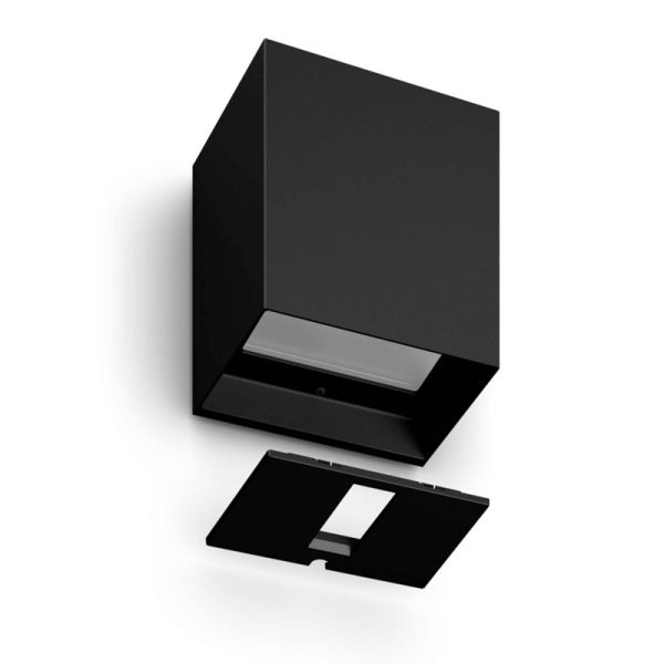 Aplique pared LED exterior Resonate Downward negro detalle producto