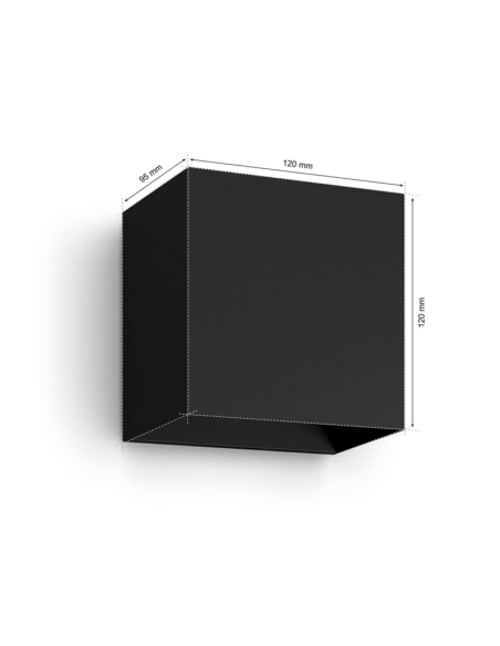 Aplique pared LED exterior Resonate Downward negro medidas producto