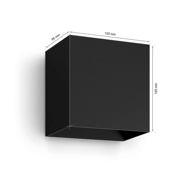 Aplique pared LED exterior Resonate Downward negro medidas producto