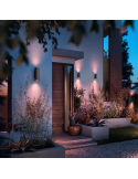 Aplique pared LED inteligente Appear negro Philips Hue luz cálida en exterior