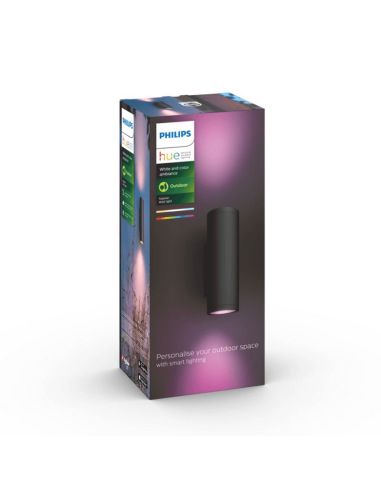 Aplique pared LED inteligente Appear negro Philips Hue caja producto