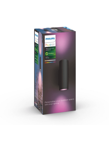 Aplique pared LED inteligente Appear negro Philips Hue caja producto
