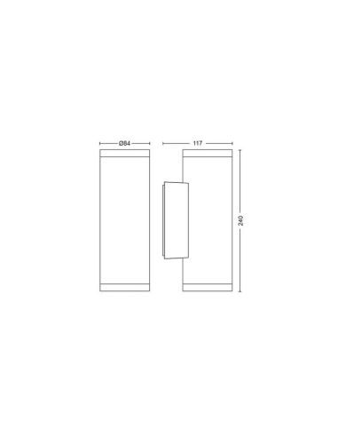 Aplique pared LED inteligente Appear negro Philips Hue medidas producto