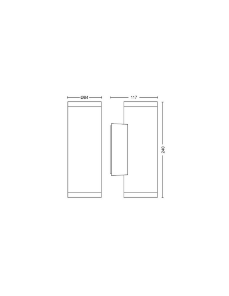 Aplique pared LED inteligente Appear negro Philips Hue medidas producto