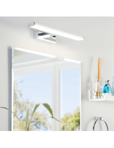 Applique murale LED chromée pour miroir de salle de bain IP44 Pandella 1 Eglo 40cm | leonleds 2