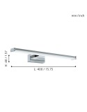 Aplique LED cromado para espejo de baño IP44 Pandella 1 Eglo 40cm Medidas| LeonLeds