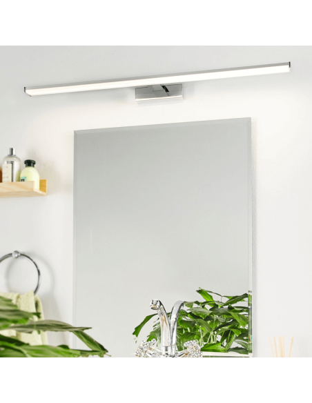 Aplique LED cromado para espelho de banheiro IP44 Pandella 1 Eglo 78cm Ambiente| leonleds
