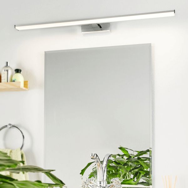 Aplique LED cromado para espejo de baño IP44 Pandella 1 Eglo 78cm Ambiente| LeonLeds