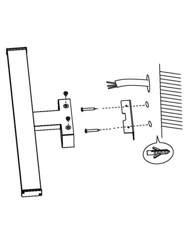 Comment installer l'applique murale LED Chrome pour miroir de salle de bain Pandella 1 Eglo | Éclairage LeonLeds