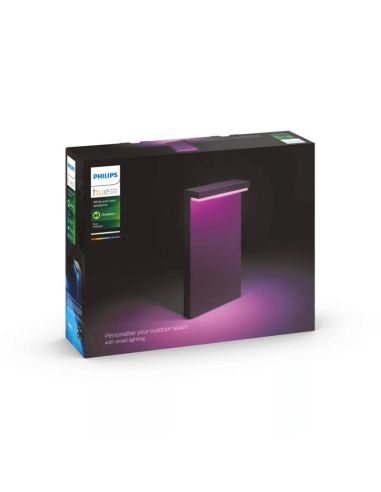 Baliza LED exterior inteligente Nyro negro 13,5W Philips Hue caja producto