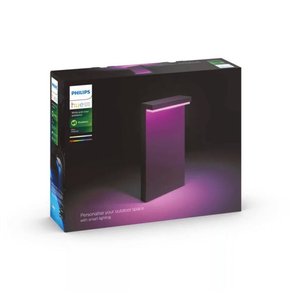 Baliza LED exterior inteligente Nyro negro 13,5W Philips Hue caja producto