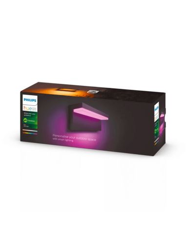 Candeeiro de parede LED exterior inteligente Nyro preto 13,5 W caixa do produto
