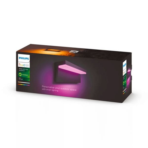 Aplique de pared LED exterior inteligente Nyro negro 13,5W caja producto