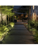 Foco LED exterior lineal Amarant inteligente negro 20W encendido en el exterior