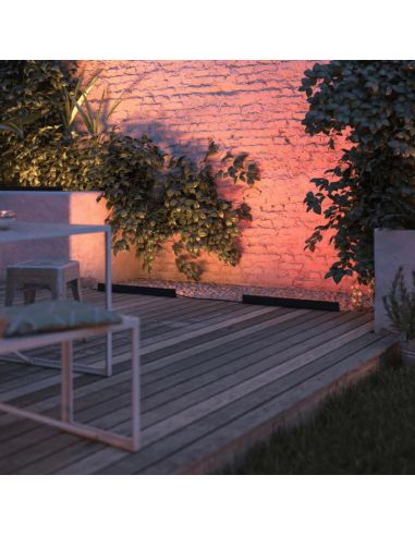 Foco LED exterior lineal Amarant inteligente negro 20W en exterior