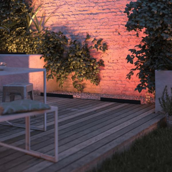 Foco LED exterior lineal Amarant inteligente negro 20W en exterior